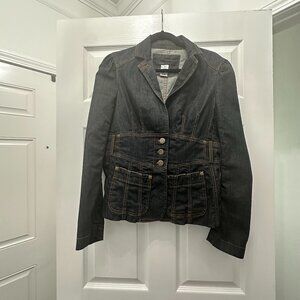 Marc Jacobs Vintage Dark Blue Denim Blazer Jacket Size 12